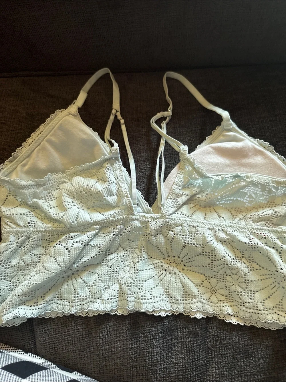 aerie Cream Crochet Lace Bralette